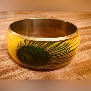 Yellow and Green Bangle Bracelet